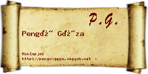 Pengő Géza névjegykártya